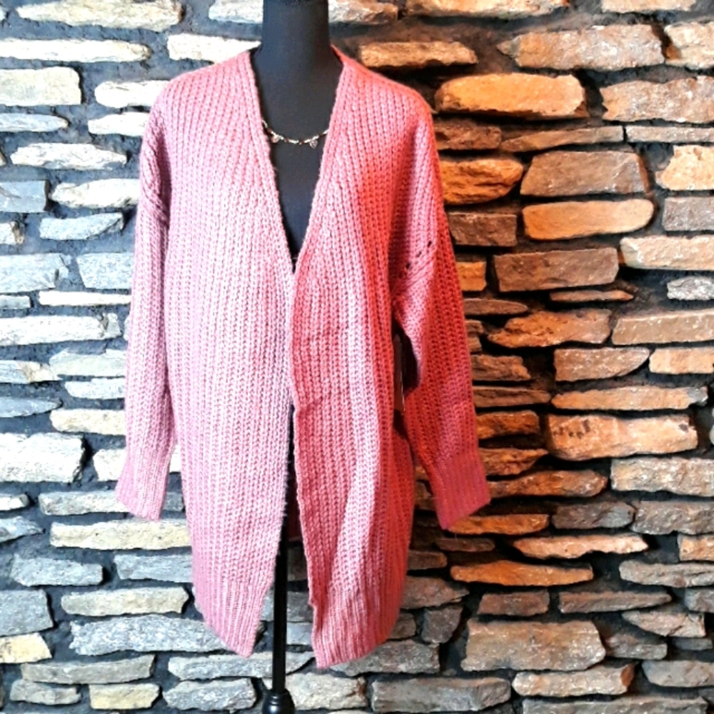 NWT RD Style cardigan oversized rose pink
